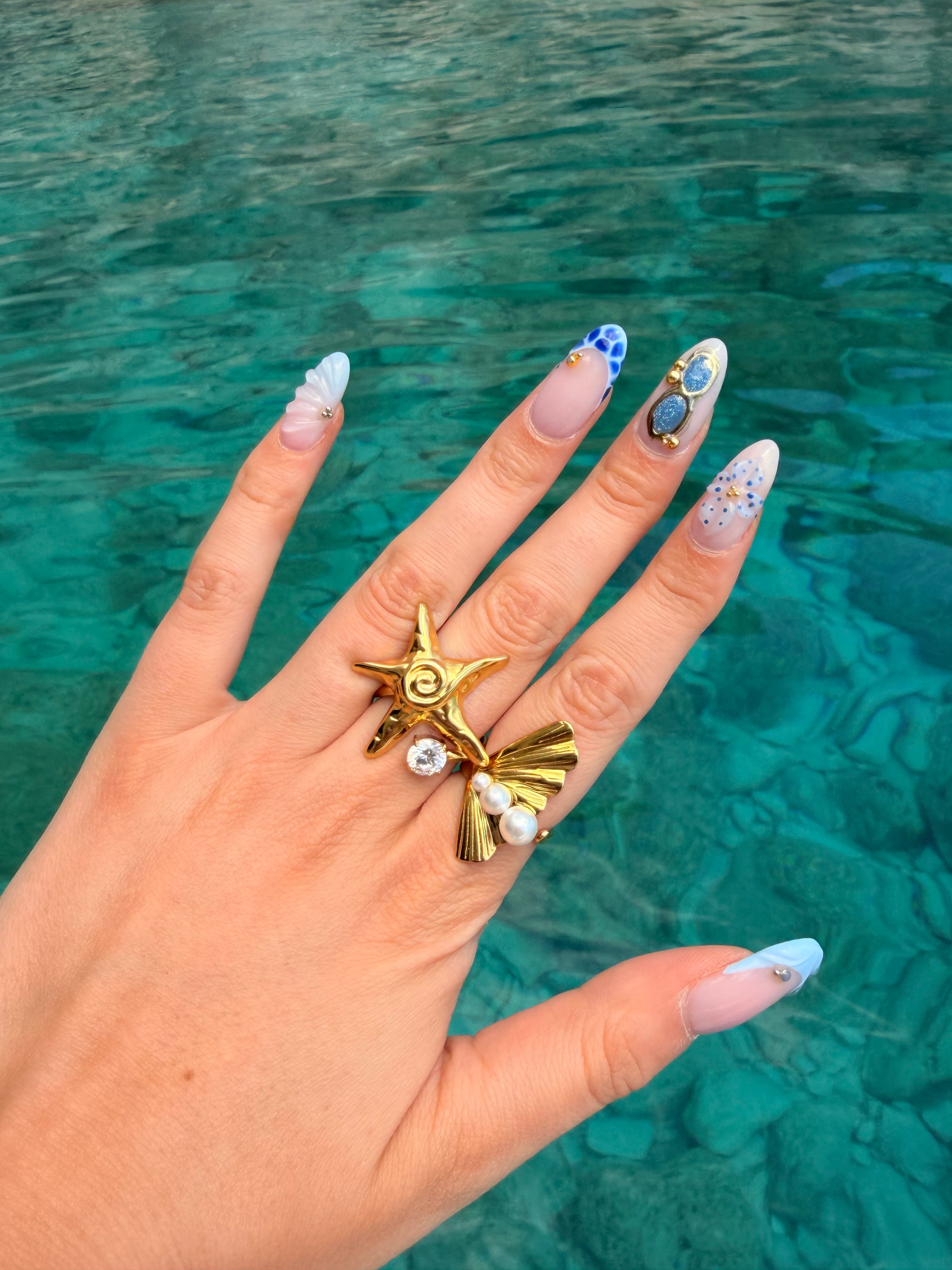Bague Étoile de Mer - Pierre